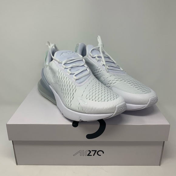 nike air max 270 flyknit triple white
